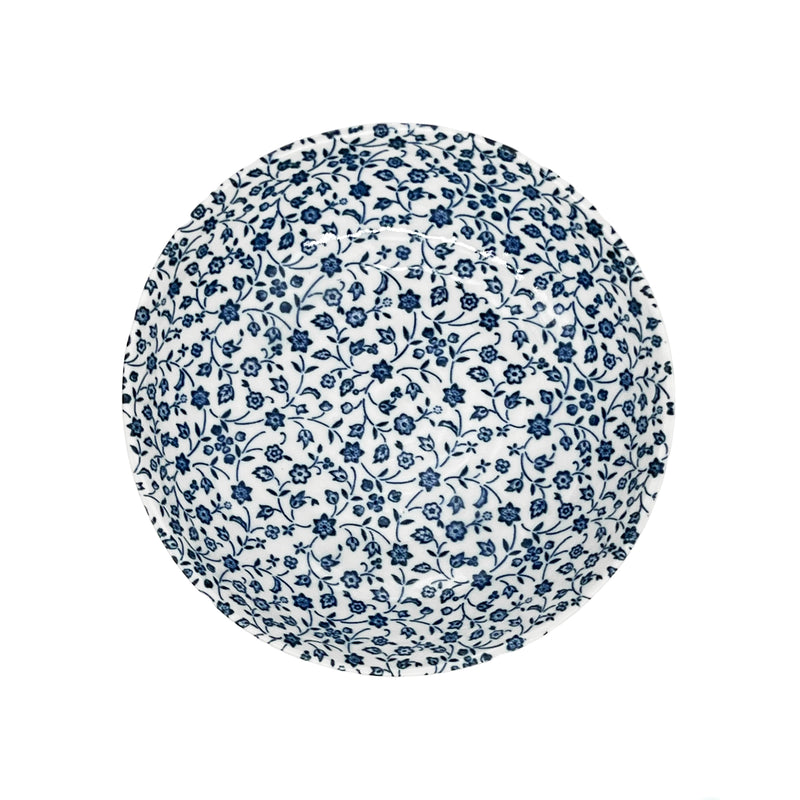 Japanese Ceramic Serving Bowl 15cm Various Flowers Blue