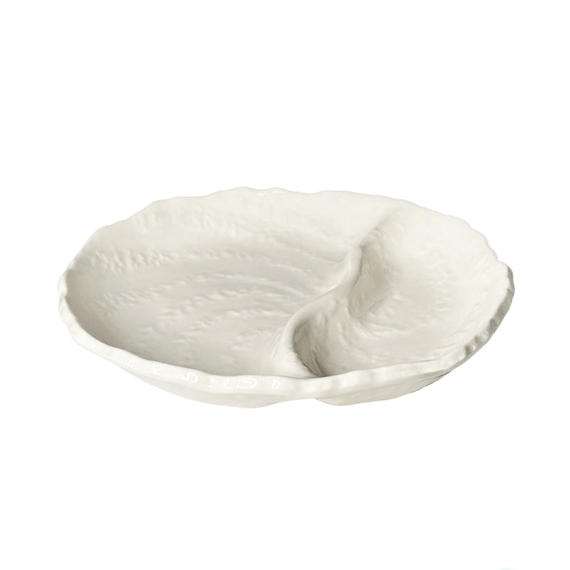Japanese Banko Ware Divider Plate 20cm White Stone