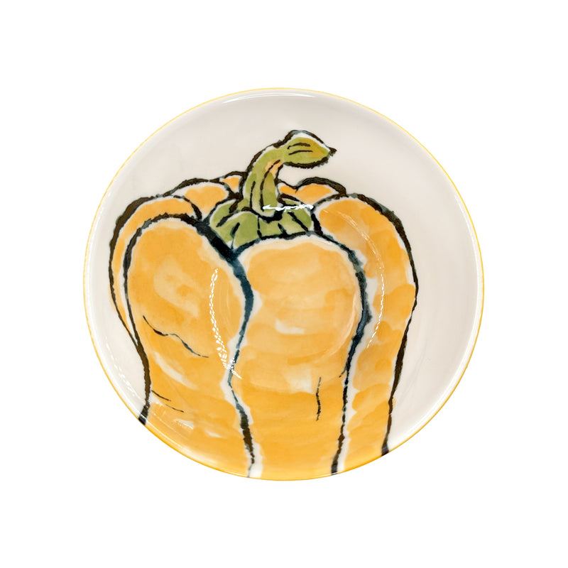 Japanese Ceramic Rice Bowl 13.5cm Pumpkin Yellow