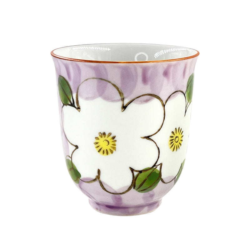 Japanese Ceramic Cup Peonies Purple 300ml