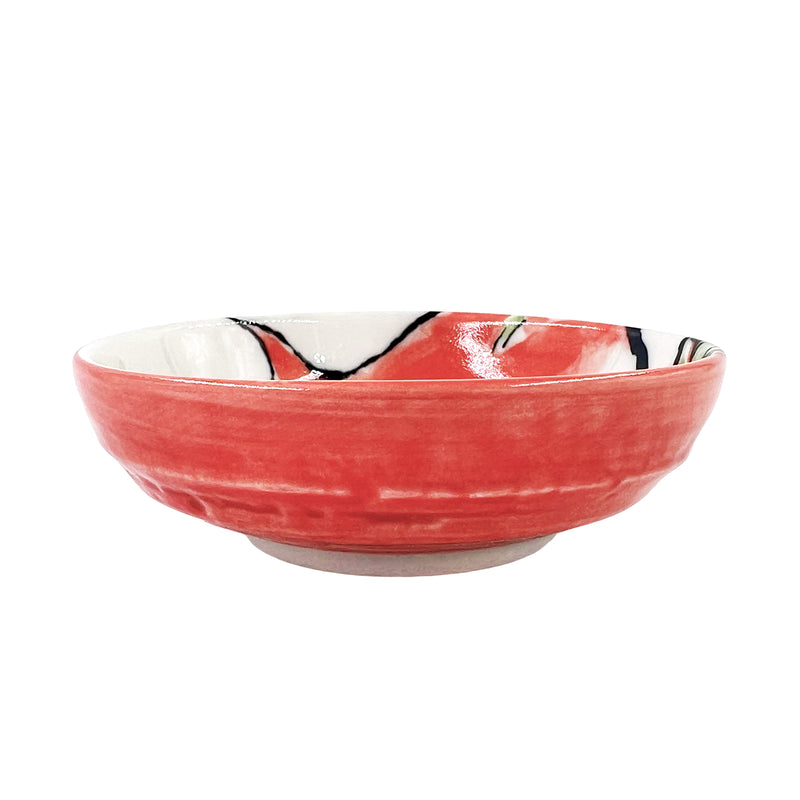 Japanese Ceramic Sauce Dish 9.5cm Hand Printed Radish