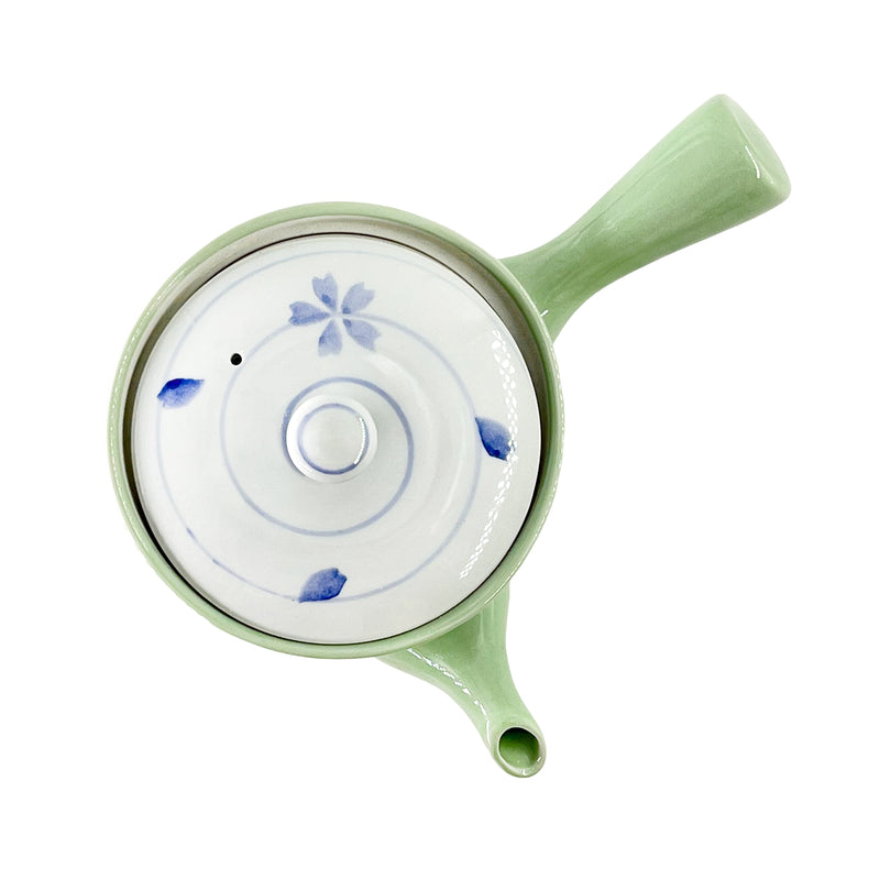 Japanese Ceramic Tea Pot With Handle Sakura Swirl