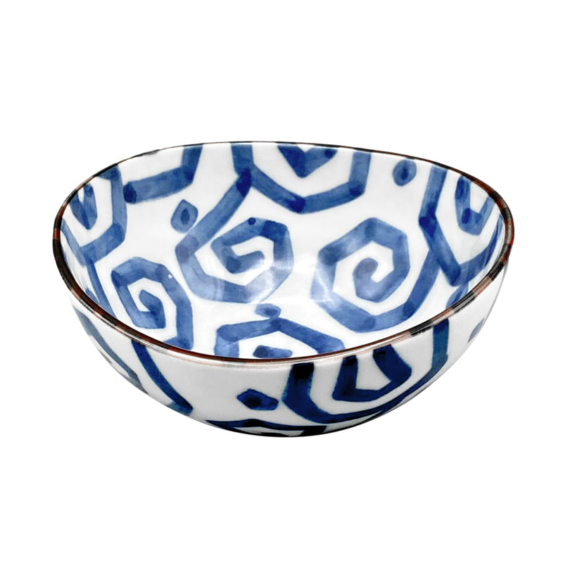 Japanese Ceramic Dessert Bowl 13cm Hachi Blue Vines
