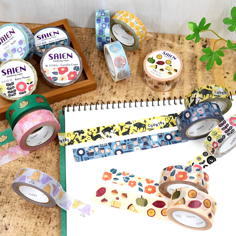 Saien Masking Tape Series Camellia Chirimen