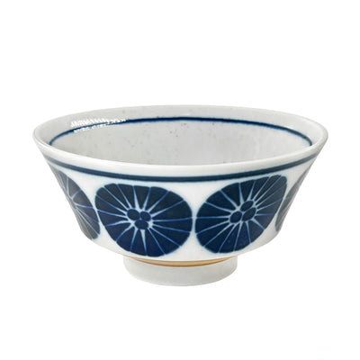 Japanese Ceramic Rice Bowl 13cm Blue Bloom