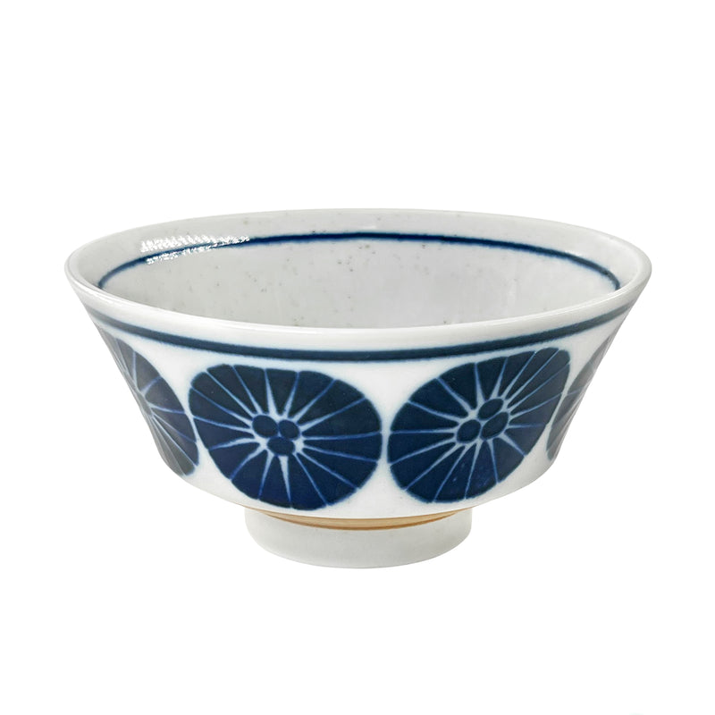 Japanese Ceramic Rice Bowl 13cm Blue Bloom