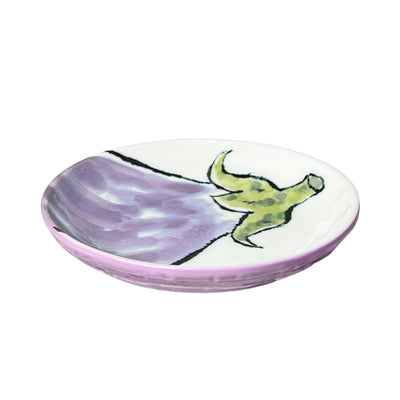 Japanese Ceramic Side Plate 13cm Eggplant