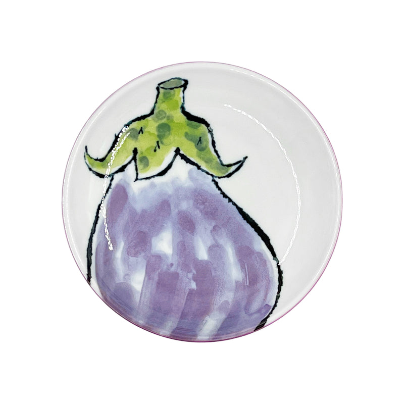 Japanese Ceramic Side Plate 13cm Eggplant