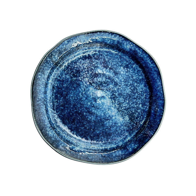 Japanese Handcrafted Sauce Dish 12cm Cobalt Blue