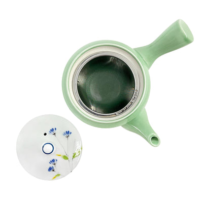 Japanese Ceramic Tea Pot With Handle Green Bedugul