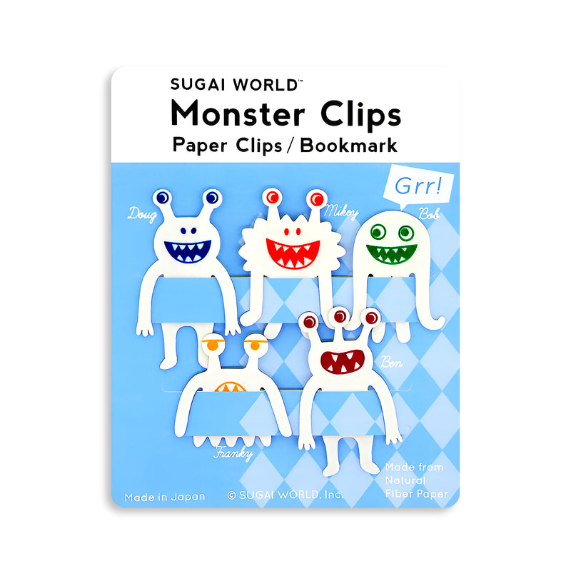 Monster Paper Clips Bookmark Series White
