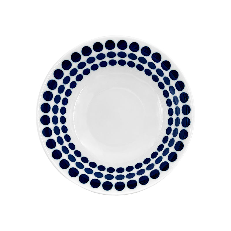 Japanese Mino Ware Ramen Noodle Bowl 20.5cm Blue Dots