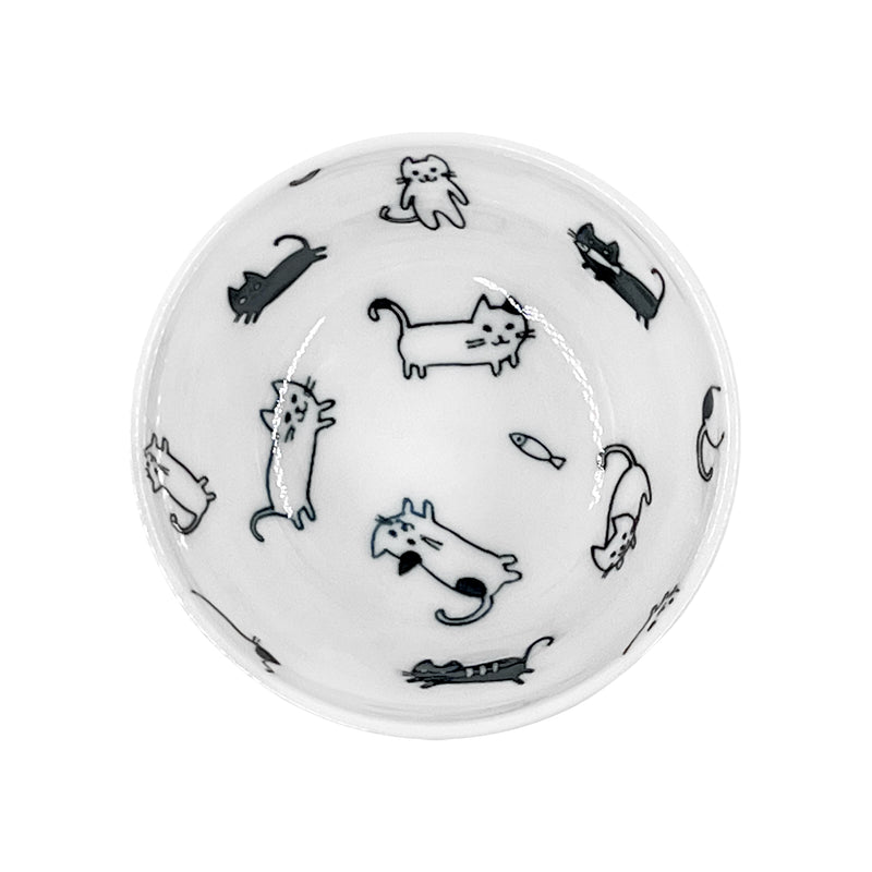 Japanese Ceramic Sauce Dipping Bowl 9.5cm Cats