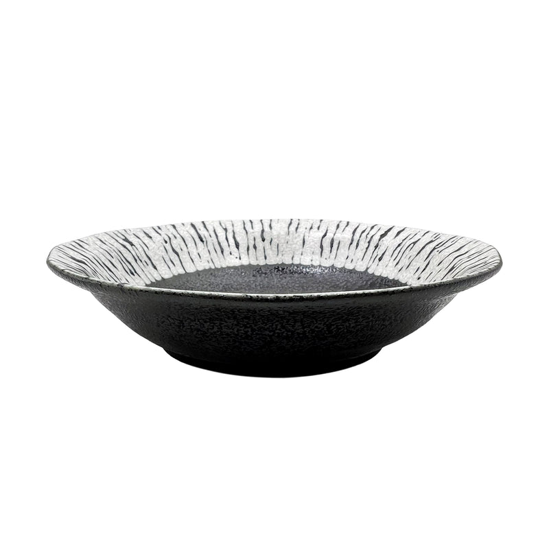 Japanese Mino Ware Serving Bowl 16.5cm Black Tide