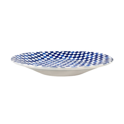 Japanese Ceramic Side Plate 16cm Blue Plaid