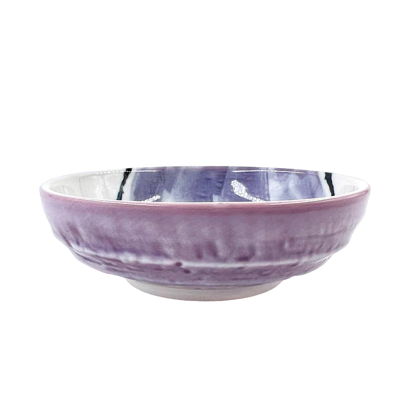 Japanese Ceramic Sauce Dish 9.5cm Hand Printed Eggplant