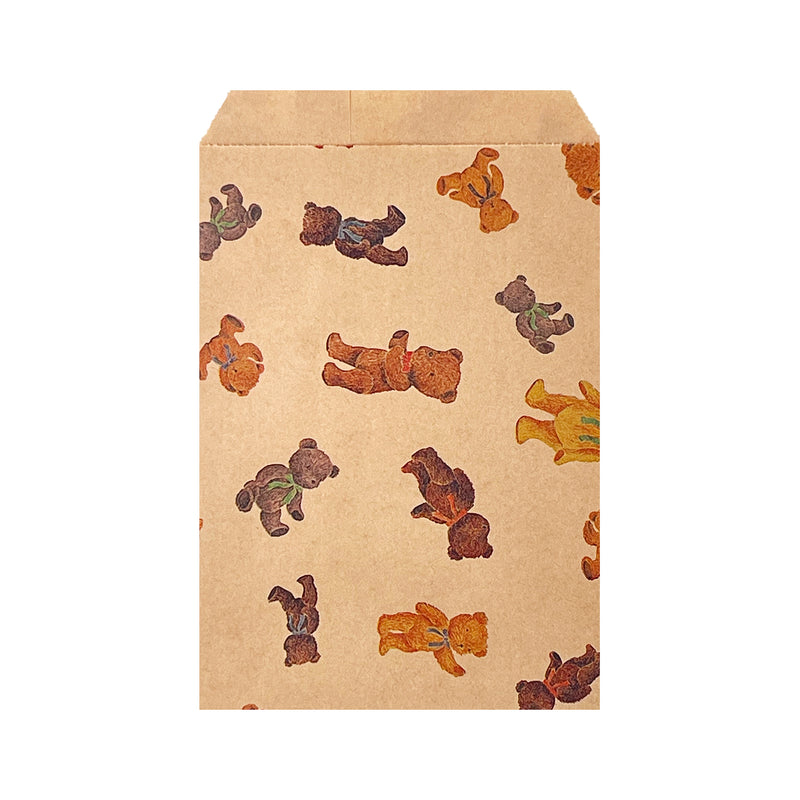 Kraft Flat Lolly Bags Teddy Bear 10pc