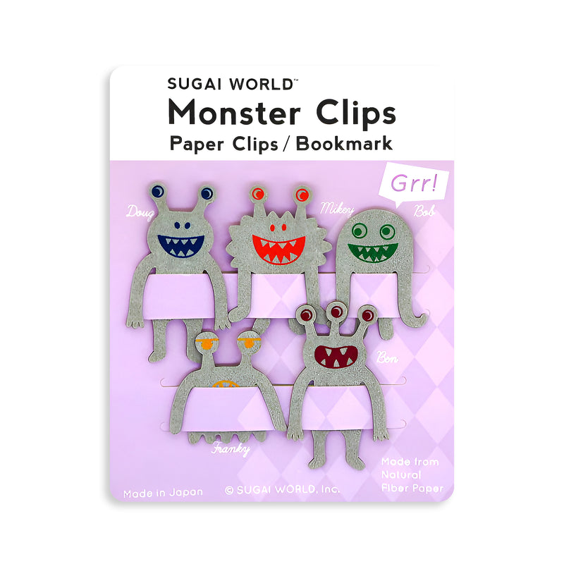 Monster Paper Clip Bookmark Series Grey