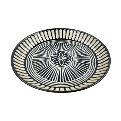 Amana Edulis Plate Black & White Stripes