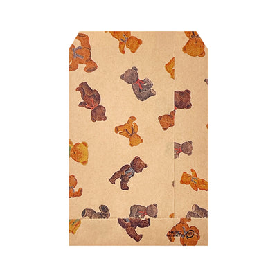 Kraft Flat Lolly Bags Teddy Bear 10pc
