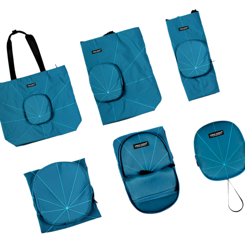 Urban Forest Foldable Tote Bag Meconopsis Blue
