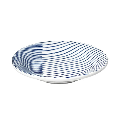 Japanese Sauce Dish 10cm Blue Lines