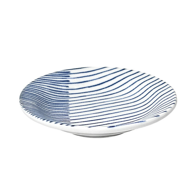 Japanese Sauce Dish 10cm Blue Lines