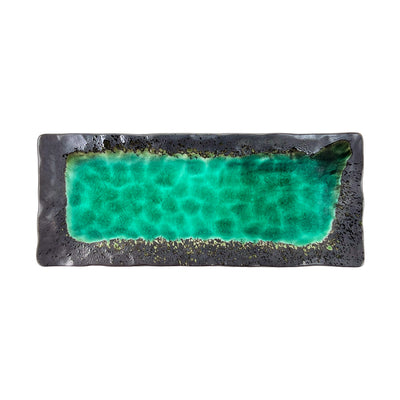 Large Rectangular Sushi Sashimi Serving Plate 28cm Kosui Green