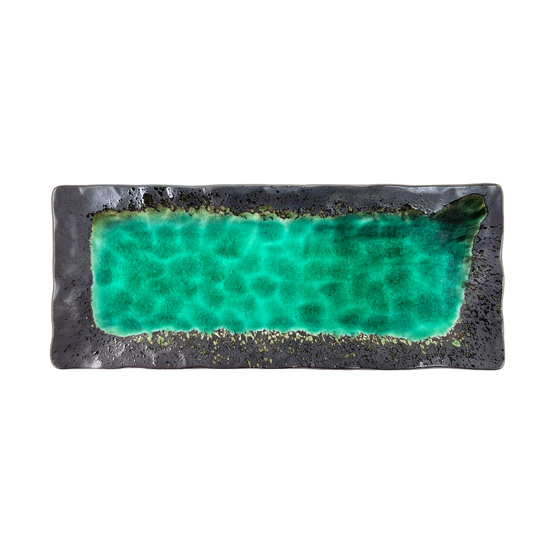 Large Rectangular Sushi Sashimi Serving Plate 28cm Kosui Green