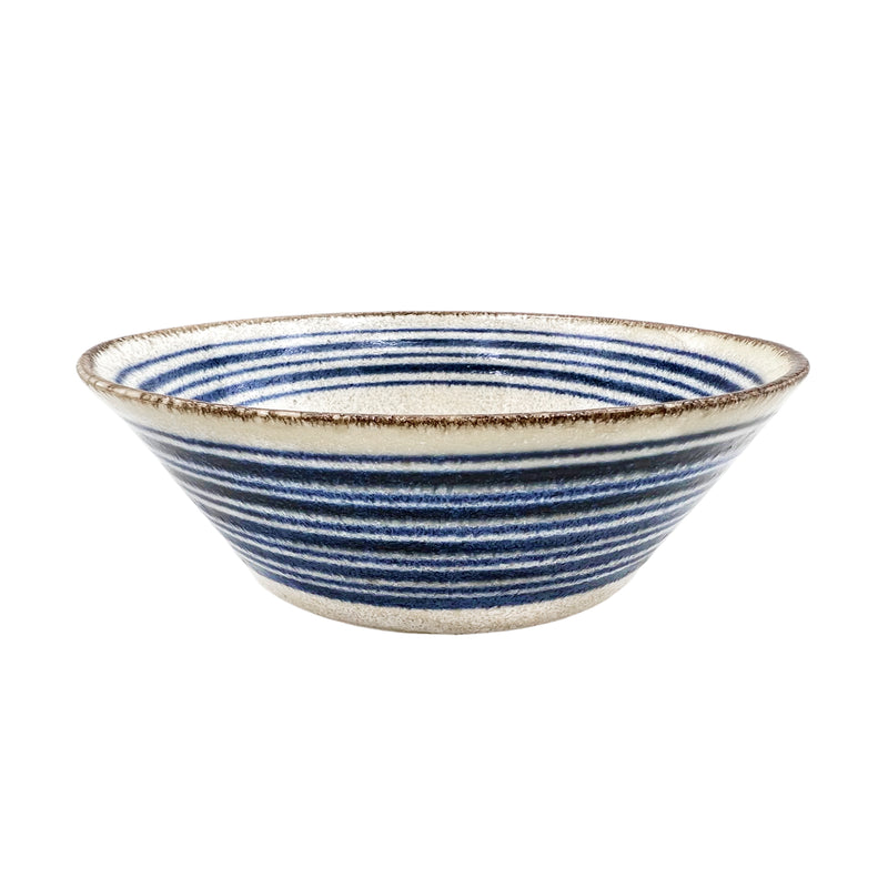 Japanese Rice Bowl PAIKAJI 13.5cm Indigo Swirl