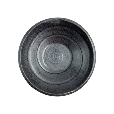 Large Black Serving Bowl Ceramic Stoneware 23cm Made in Japan