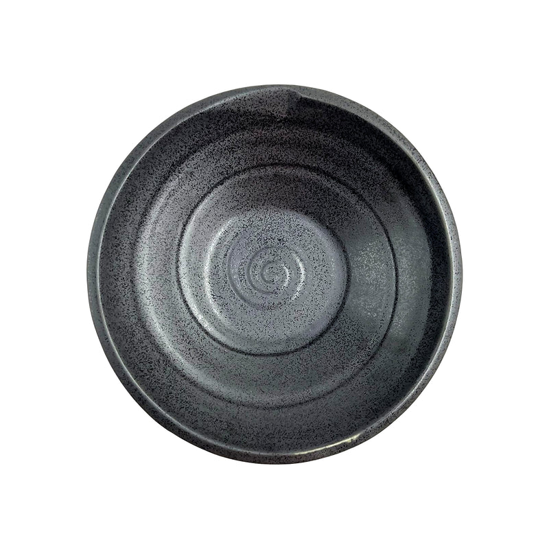 Large Black Serving Bowl Ceramic Stoneware 23cm Made in Japan
