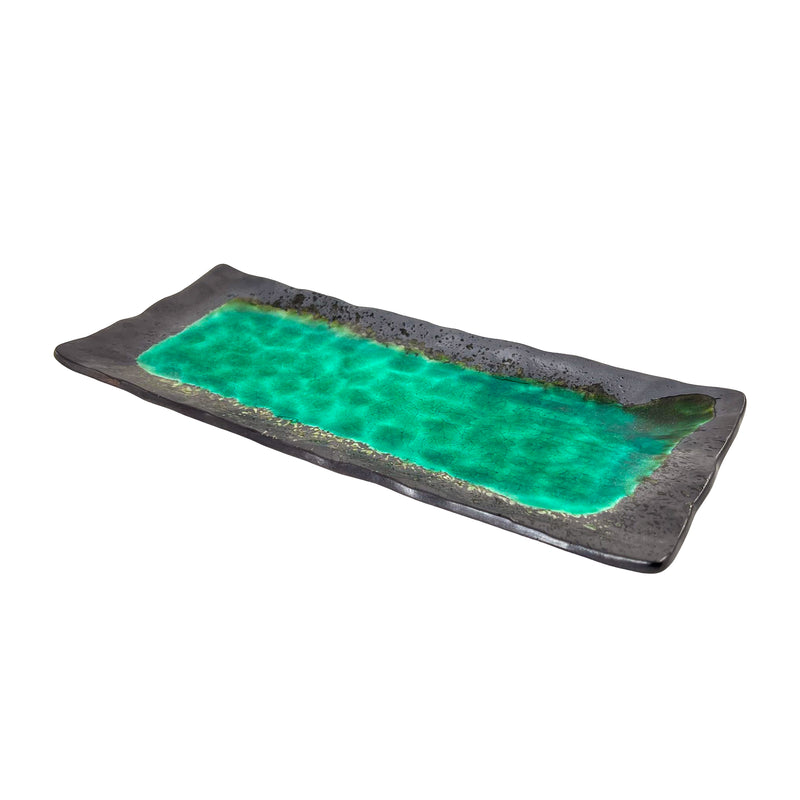 Large Rectangular Sushi Sashimi Serving Plate 28cm Kosui Green