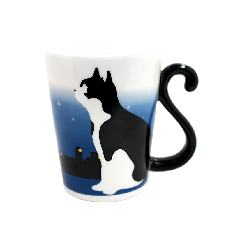 Hot Water Color Change Mug Series Dawn Cat Profile Face