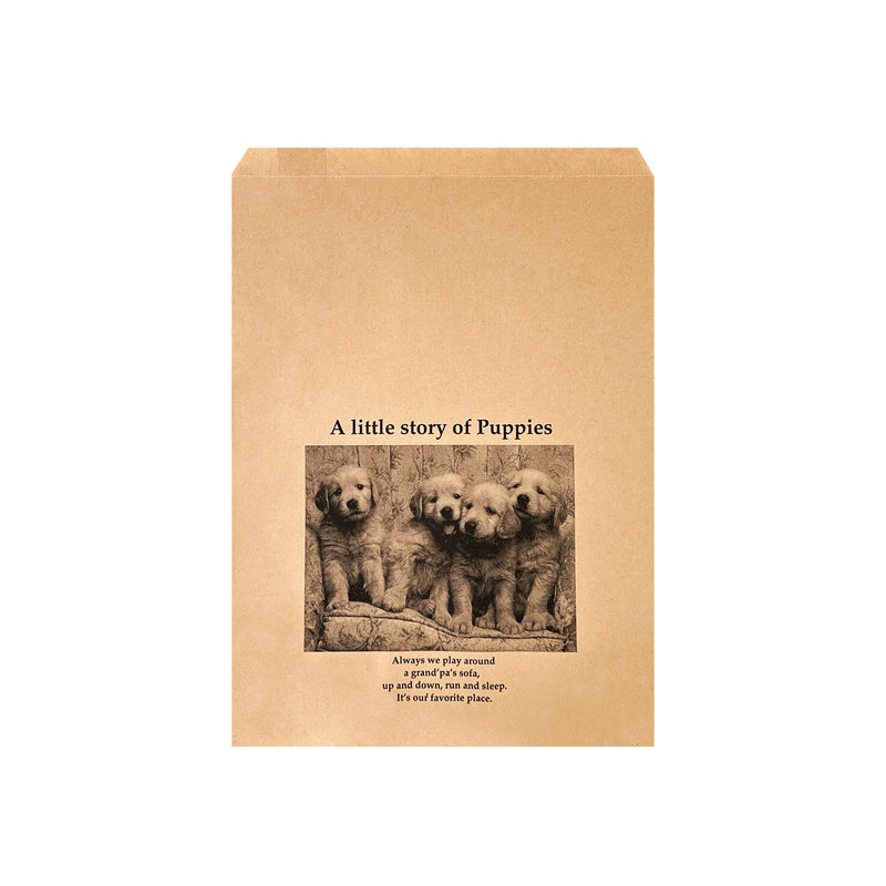 Kraft Flat Lolly Bags Puppies Story 10pc