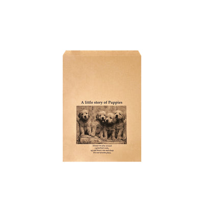 Kraft Flat Lolly Bags Puppies Story 10pc