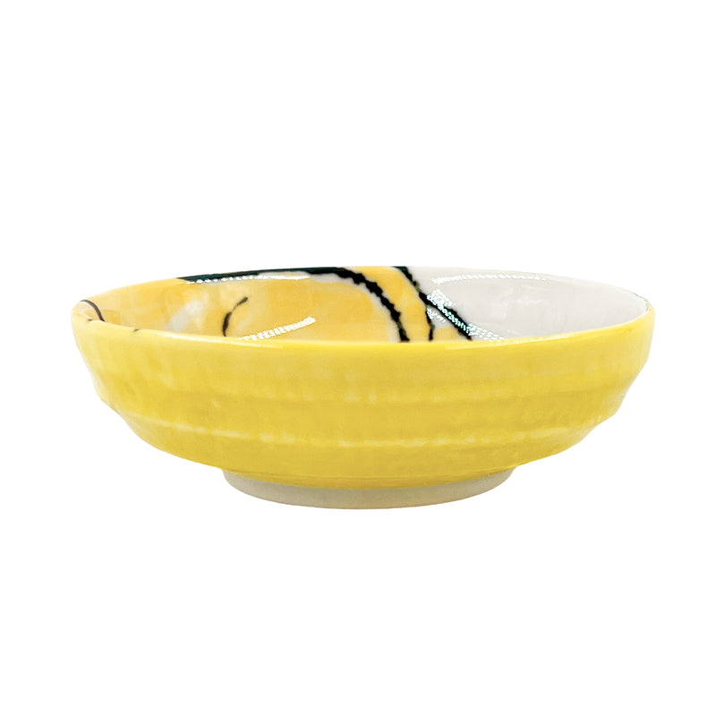 Japanese Ceramic Sauce Dish 9.5cm Hand Printed Pumpkin