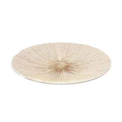 Ceramic Serving Plate 22cm Sendan Tokusa Beige Handmade In Japan