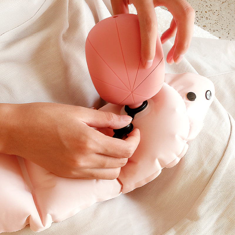Urban Forest Tree Inflatable Neck Pillow & Eyeshade Set Sakura Pink
