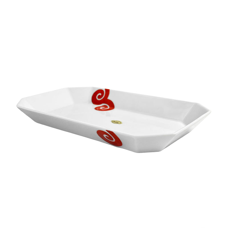 Japanese Arita Ware Serving Plate 25cm Red Vines