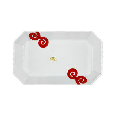 Japanese Arita Ware Serving Plate 25cm Red Vines