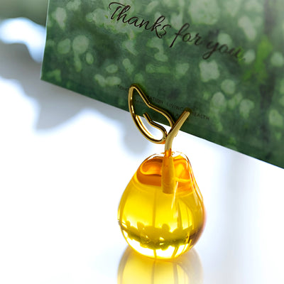 Acrylic Fruit Series Card/Postcard/Memo/Photo Holder Pear