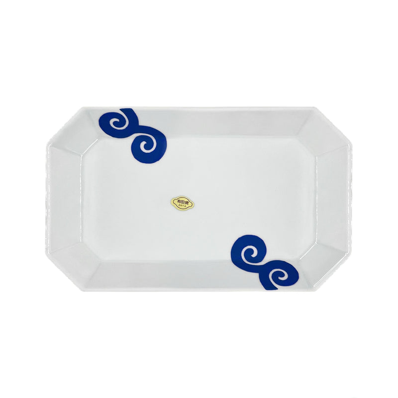 Japanese Ceramic Serving Dish 25cm Blue Vine