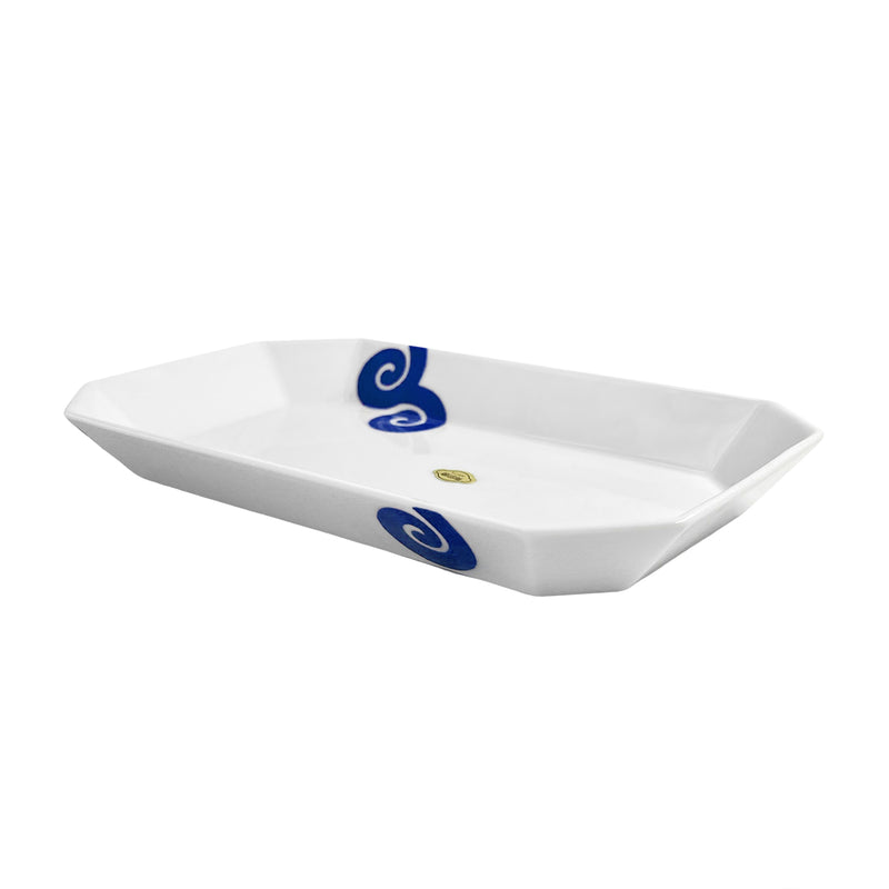Japanese Ceramic Serving Dish 25cm Blue Vine